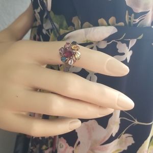 Vintage Mulit-Gemstone Sterling Silver Ring